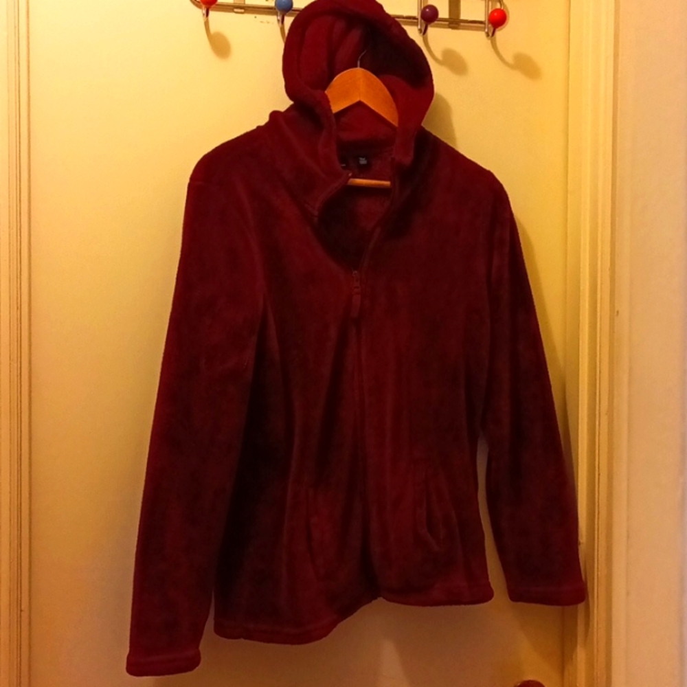 Velvet hooded jacket